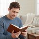 thumbnail image 4 of 2026 One Minute with God Daily Devotional for Men, 365 days of daily prayer brown book, 4 of 5