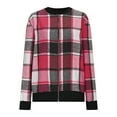 thumbnail image 5 of Wensltd Women's Plaid Jacket Fashion Warm Comfortable Long Sleeve Loose Cardigan Coat Zipper, 5 of 6