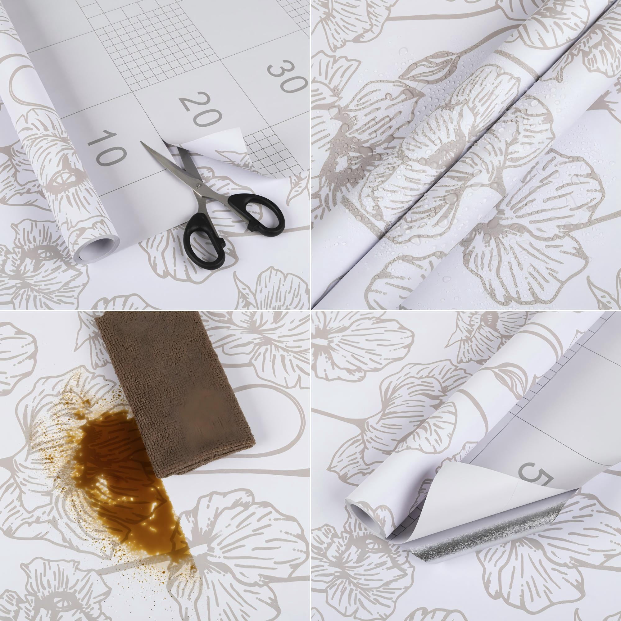 (3 pack) Abyssaly Wallpaper Peel and Stick Floral Removable Self-adhesive Wallpaper 17.5"×118"