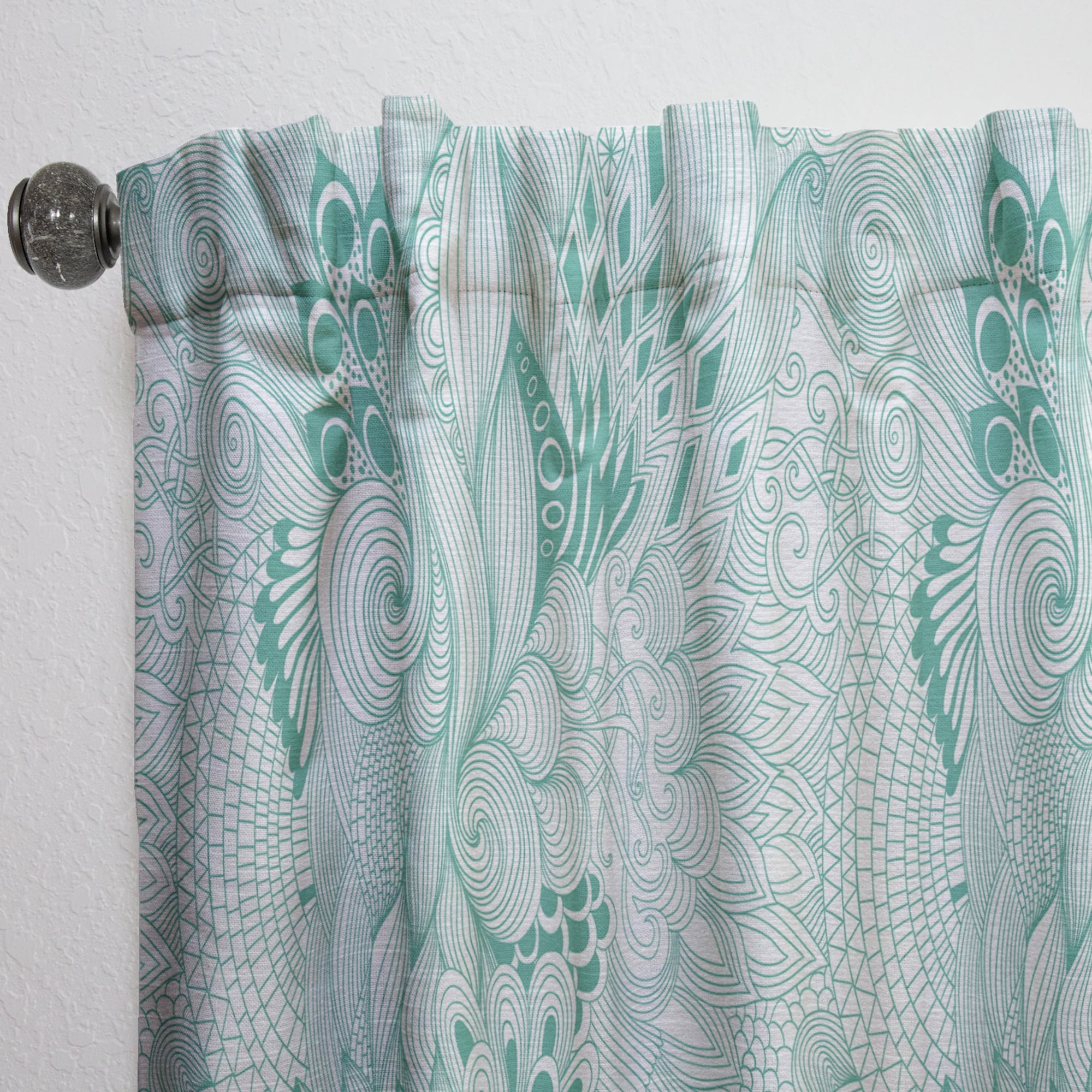 Designart 'Colorful Ornament With Pattern Abstract' Modern & Contemporary Curtain Panel