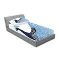 thumbnail image 2 of Ambesonne Animal Fitted Sheet & Pillow Sham Set, Exotic Peacock Feather, Twin, Dark Blue Blue and Black, 2 of 2