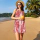 thumbnail image 3 of Balery Red Meat Vestidos de verano para mujer con estampado: vestido holgado sin mangas, vestido playero informal y cómodo para días calurosos., 3 of 7