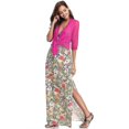 thumbnail image 2 of Womens Shrug Tie-front 3/4 Sleeve Cropped Lightweight Draped Ruffled Cardigan, 2 of 5