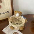 thumbnail image 5 of Straw Woven Baskets for Organizing,Cute Bear Storage Basket ,Cotton Basket for Nursery Gift,Toy Storage Bins,Toy Organizer, 5 of 6