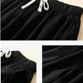 thumbnail image 5 of JIUKE Cotton Linen Shorts for Women Summer High Waist Drawstring Wide Leg Lounge Shorts with Pockets, 5 of 5