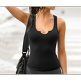 thumbnail image 4 of 1 PC Tank Tops for Women Summer Sleeveless Shirts V Neck Ribbed Slim Fitted Tops Blouses Black S, 4 of 6