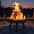thumbnail image 3 of Sunnydaze Outdoor Camping or Backyard Large Round Cast Iron Rustic Fire Pit Bowl - 30" - Steel Finish, 3 of 10
