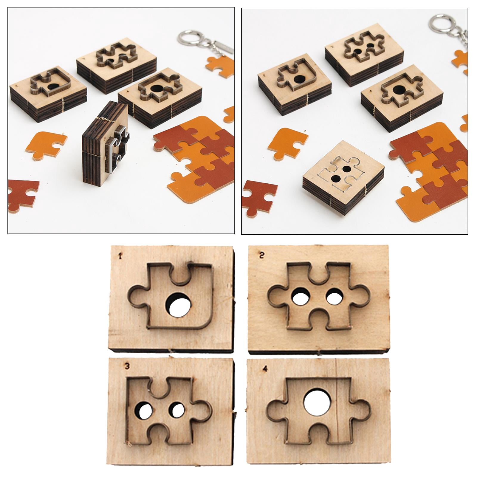 GUOOL 4x Leather Cutter Tool, Leather Cutting Tools, Shapes Leather Punch Tool Set Hole Hollow Punch Cutter, Leather Craft Tools Kit for DIY Leather Craft