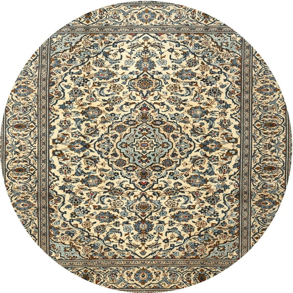 Ahgly Company Indoor Round Traditional Brown Persian Area Rugs, 3' Round
