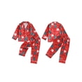thumbnail image 2 of Cjfdfy Toddler Baby Girl Boy Christmas Silk Stain Pajamas Set Kids Girls PJS Set Sleepwear Fall Winter Clothes Santa Tree Bow Print Long Sleeve Button Down Shirt with Long Pants Set Loungewear 1-5Y, 2 of 9