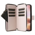 thumbnail image 4 of Compatible for iPhone 16 Plus Wallet Case, Crossbody Strap PU Leather Folio Phone Cover, Zipper Handbag Purse with Card Holder Lanyard Flip Stand for iPhone 16 Plus, Beige, 4 of 10