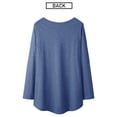 thumbnail image 5 of QAFOPEH Women Dandelion Print Round Neck Long Sleeve High Low Hem Top, 5 of 6