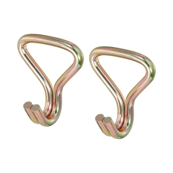 Ratchet Double J Strap Hook Load 4409 Lbs Zinc Color for 2" Tie Down Strap Webbing, 2 Pack