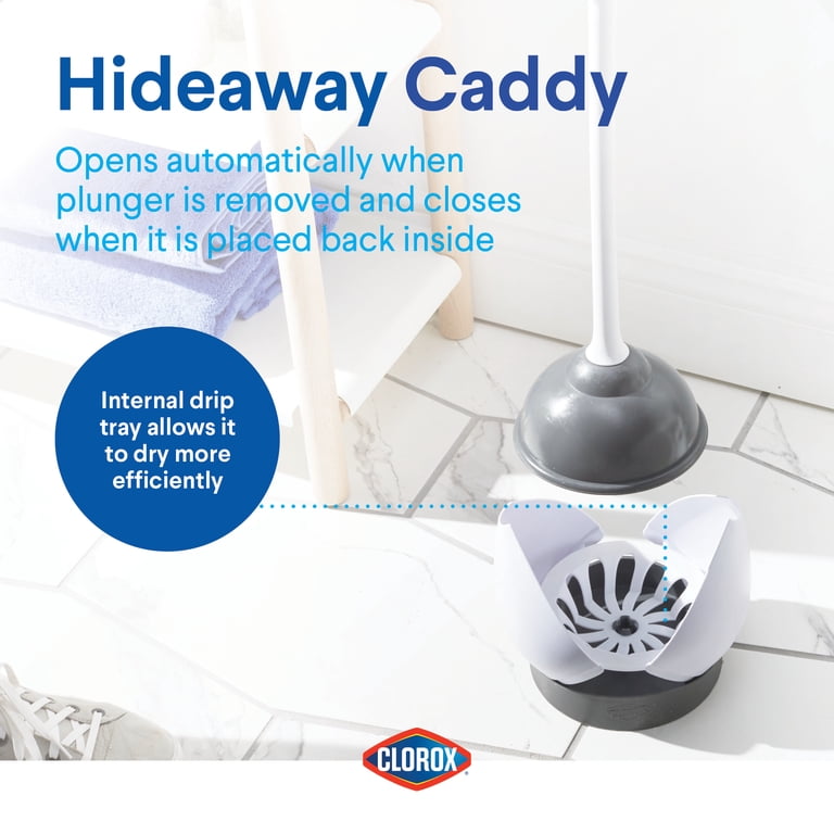 Toilet Plunger Set With Hideaway Storage Caddy, 2 Pack photo 2