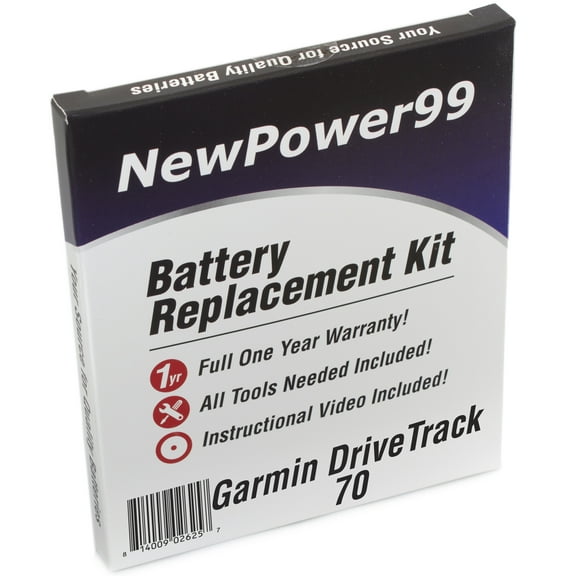 Garmin DriveTrack 70 Battery Replacement Kit with Tools, Video Instructions, Extended Life Battery and Full One Year Warranty