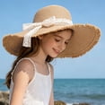 thumbnail image 6 of Women Sun Hat Wide Brim Cap Summer Fashionable Bow Beach Travel Visor Cap, 6 of 7
