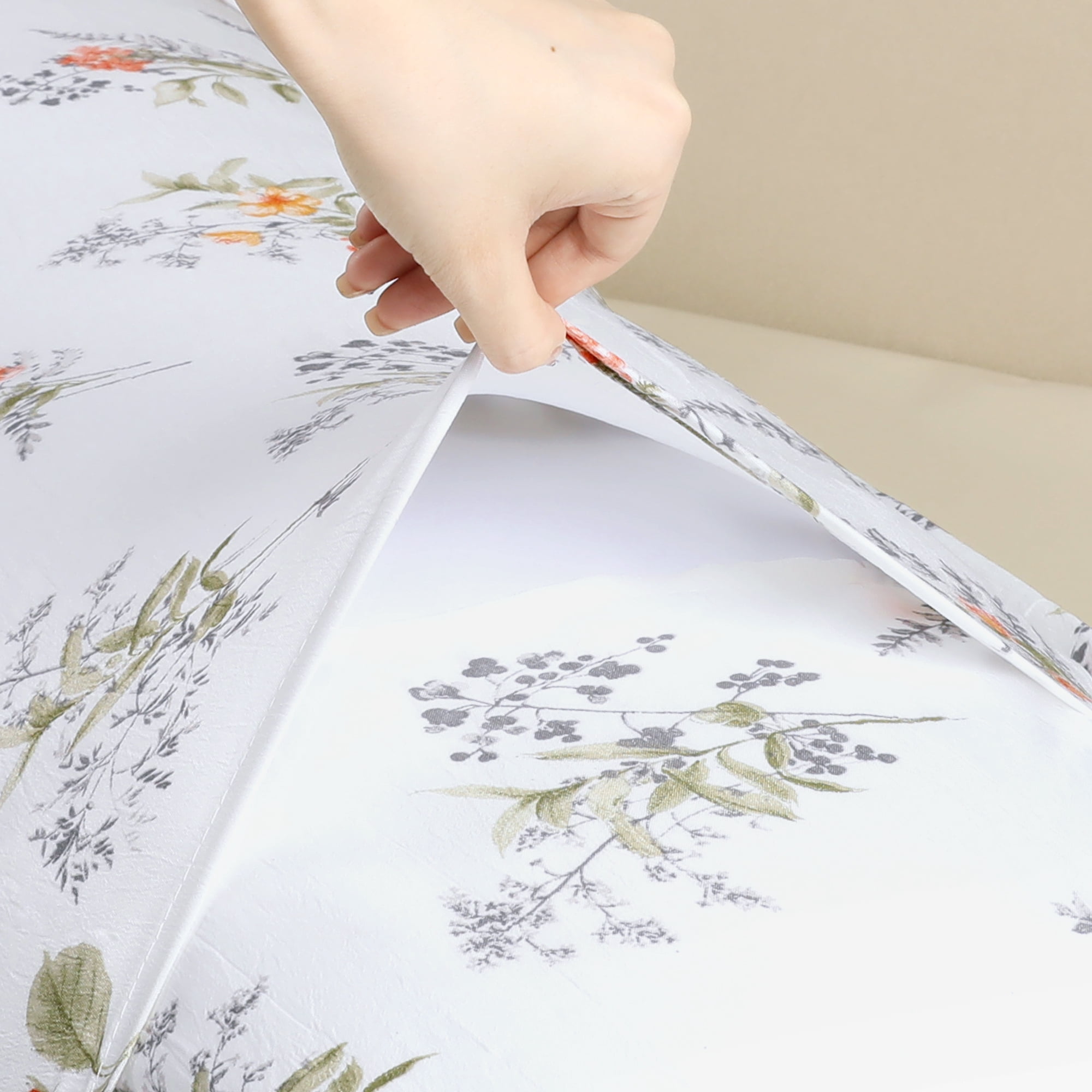 Unique Bargains 1 Pcs Pillowcase Breathable Soft Floral Pillow Cases White 20"x72"