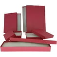 thumbnail image 2 of 888 Display - Pack of 10 Boxes of 5 7/16" x 3 1/2" x 1"H Red Kraft Cotton Filled Jewelry Boxes, 2 of 2