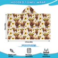thumbnail image 2 of Beige Highland Cow Sunflower Pattern Hooded Bath Towel，50"x30" for Ages 3 To 12 Kids, Quick Dry Lightweight Soft Microfiber Hood Beach Towel Cover Up for Kids, 2 of 7
