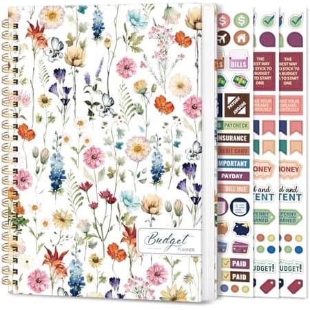 Aesthetic Budget Planner - Monthly Finance Planner with Expense Tracker, Undated Bill Organizer, Budget Notebook to Manage Your Finances, Account Budget Book - Wildflowers