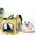 thumbnail image 1 of Mochila de viaje para mascotas, bolsa de transporte ligera y práctica para perros pequeños, bolsa de viaje para gatos para senderismo, Camping al aire Amarillo, 1 of 10