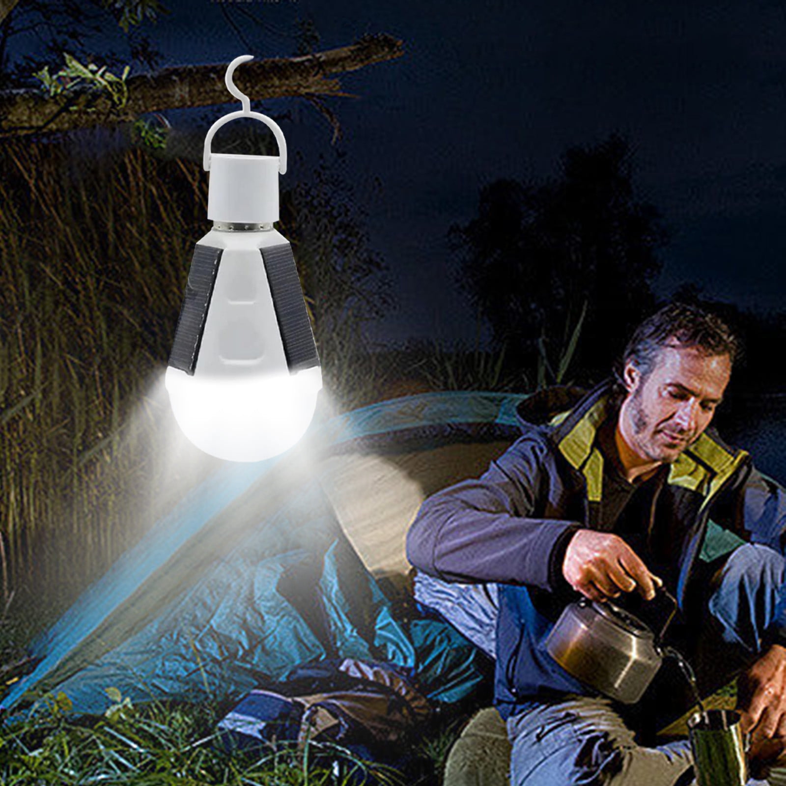 Hglyxoae Bulbs Solar Lights Solar Charging Emergency Lights Camping Watertight Outdoor Tents LED Light Bulbs Portable Night Shelters Power Outages Home office Essentials