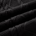thumbnail image 3 of Men's Sweater Long Sleeve Quarter Zip Stand Neck Solid Cable Knit Pullover Top Black M, 3 of 7