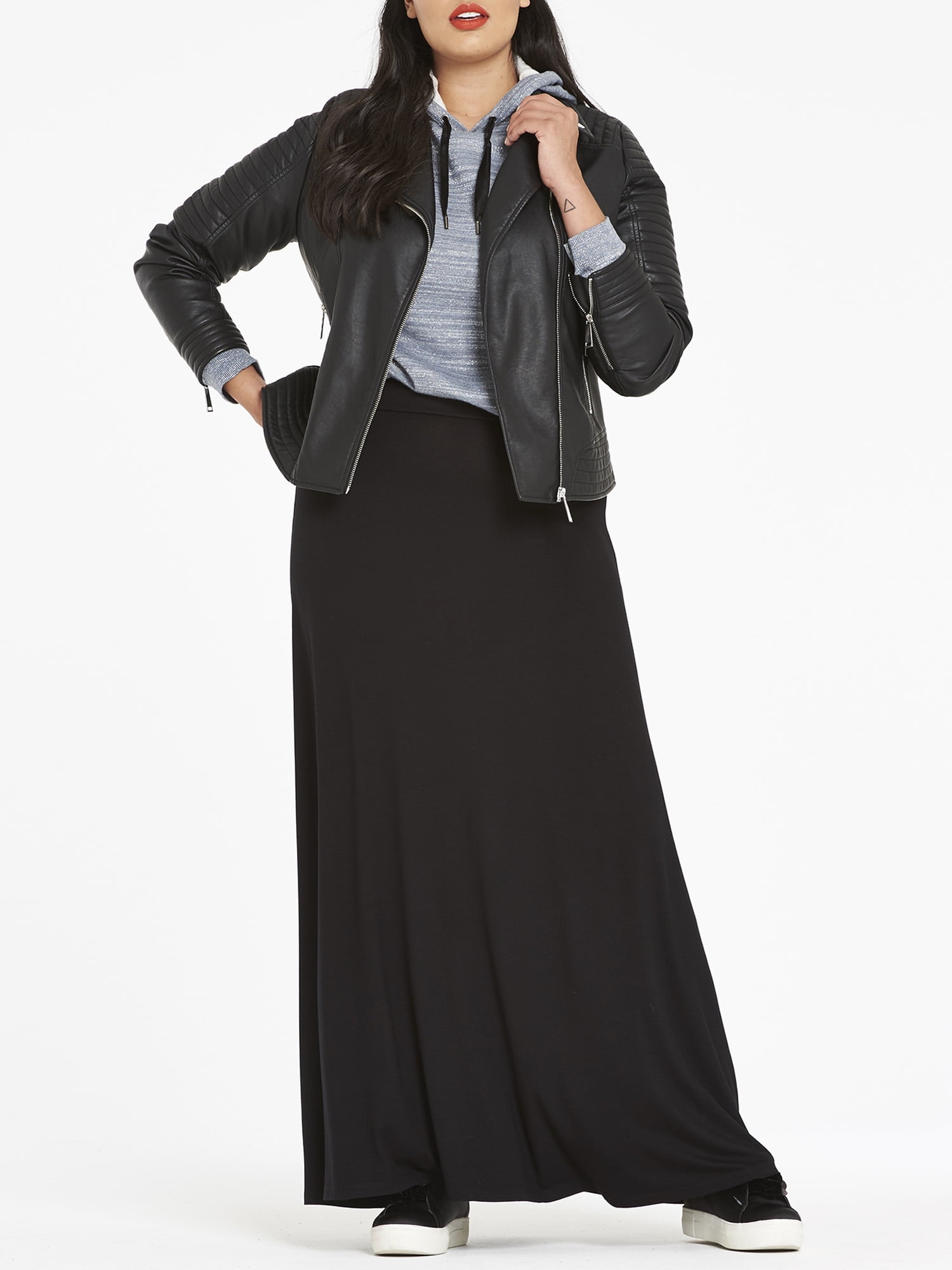 plus size jersey maxi skirt