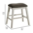 thumbnail image 5 of Benjara Rune 25 Inch Counter Height Wood Stool, Set of 2, Off White, Gray Seating, 5 of 5