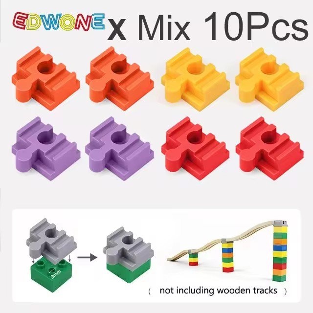 5/10PCS Wooden Train Track Accessories Plastic Building Blocks Adapters Wooden Track Connectors fit for Brand Wood Tracks Toys 10pcs Mix