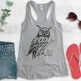 thumbnail image 2 of Well Owl Be Damned Tank Top, Ladies Racerback Tank Top, Owl Tank, Funny Animal Tank, Heather Gray, Large, 2 of 3