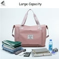 thumbnail image 5 of PULLIMORE Large Capacity Folding Travel Bags Waterproof Carry on Luggage Duffel Bag（Pink), 5 of 8