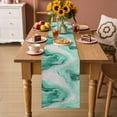 thumbnail image 2 of Green Marble Table Runner 108 Inches, Summer Ocean Wave Green Ombre Bed Runner Dresser Scarves Tabletop for Indoor Outdoor Parties/Ceremony/Banquet, 13"x 108", 2 of 8