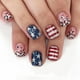 thumbnail image 1 of Uñas postizas con diseño de bandera del Día de la Independencia, 24 unidades, para usar en uñas postizas, 1 of 5