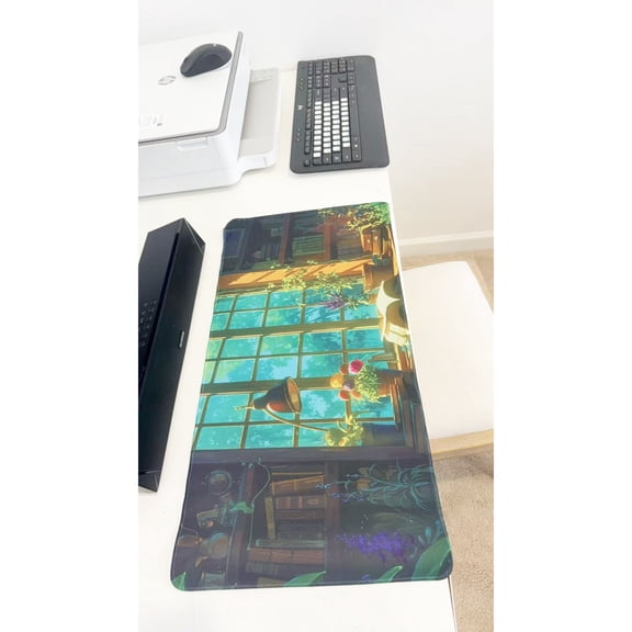 Anime Sunlit Study Room Large Gaming Mouse Pad 23.6"x11.5" Non-Slip Desk Mat