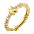thumbnail image 3 of Anillo de letras con microincrustaciones de joyería, anillo de circonita con 26 letras en inglés, apertura ajustable, accesorio versátil, 3 of 5