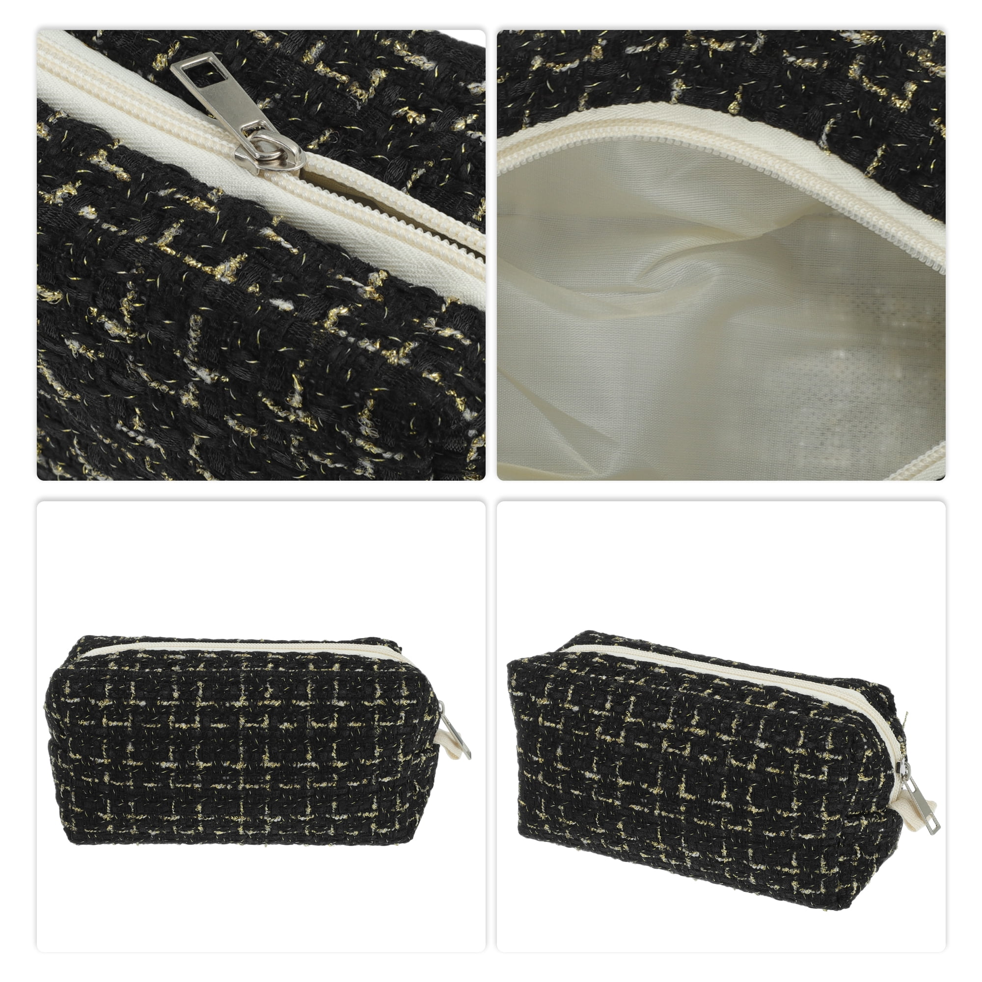 Unique Bargains 1Pc Durable Portable Travel Elegant Cosmetic Bag for Women Black