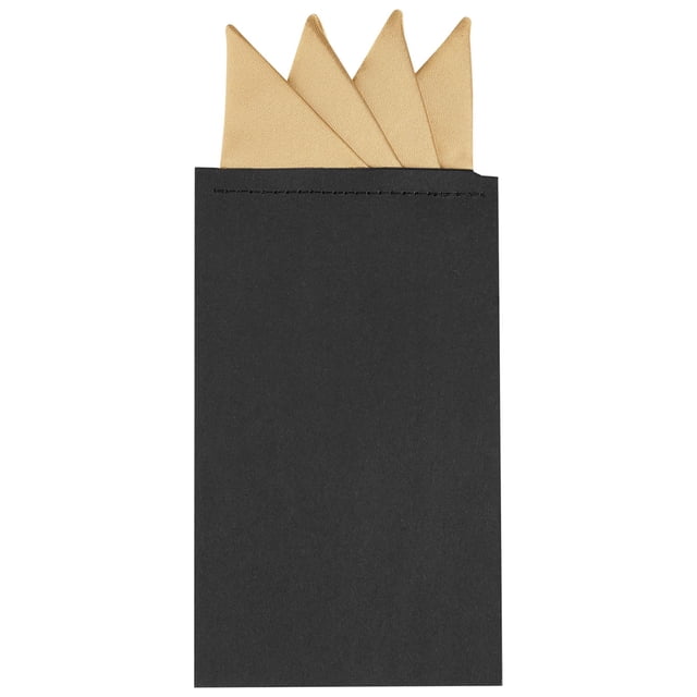 INSPIRE CHIC Men's Pocket Squares PreFolded Triangles On Card Suit Handkerchief Champagne One Size