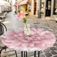 thumbnail image 3 of Pink Gray Flowers Elastic Fitted Round Table Cover Spring Pastoral Waterproof Outdoor Tablecloth for Holiday Party, Picnic, Patio & Dining Fits Tables Up to 45"-54", 3 of 8