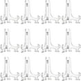 thumbnail image 1 of Boao 12 Pack 6 Inches Plastic Easel Stand Clear Display Card Plate Stands Photo Holder Picture Frame Book or Other Items Easel for Home Tables Weddings Birthdays Decoration, 1 of 6