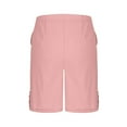 thumbnail image 6 of biudgviw Bermuda Shorts for Women High Waisted Cuffed Hem Button Summer Shorts with Pockets Loose Fit Comfy Linen Shorts with Pockets, 6 of 6