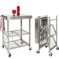 thumbnail image 6 of Origami RBT Fully Stainless Steel Foldable Kitchen Cart with Wheels, Silver, 6 of 8