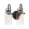 thumbnail image 1 of Maxim 30171CLBZGLD 11 in. Magnolia Two-Light Wall Sconce, Bronze & Gold, 1 of 6