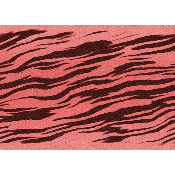 Ahgly Company Indoor Rectangle Patterned Saffron Red Area Rugs, 5' x 8'