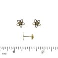 thumbnail image 2 of 18Kt  Yellow Gold Star with Satin Center Screwback Earrings (7mm), 2 of 3