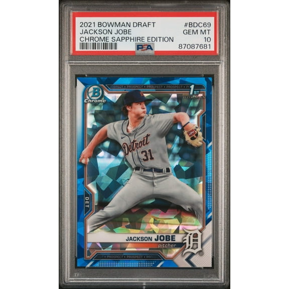 Graded 2021 Topps Bowman Draft Jackson Jobe #BDC69 Chrome Sapphire Edition Rookie RC Baseball Card PSA 10 Gem Mint