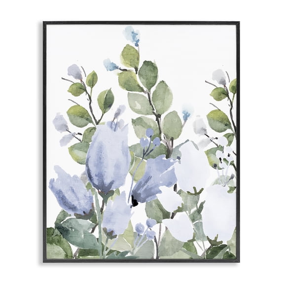 Stupell Industries Blue Spring Botanicals Black Framed Giclee Art, design by Kim Allen
