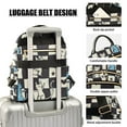 thumbnail image 3 of FORMRS Mini Backpack Purse for Women Quilted Travel Daypack Casual Shoulder Bag, Blue and White Cat, 3 of 7
