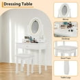 thumbnail image 4 of Twister.CK Vanity Table with LED Mirror & Stool, Modern Makeup Desk with 3 Lighting Modes, 3 Drawers, White, 4 of 8