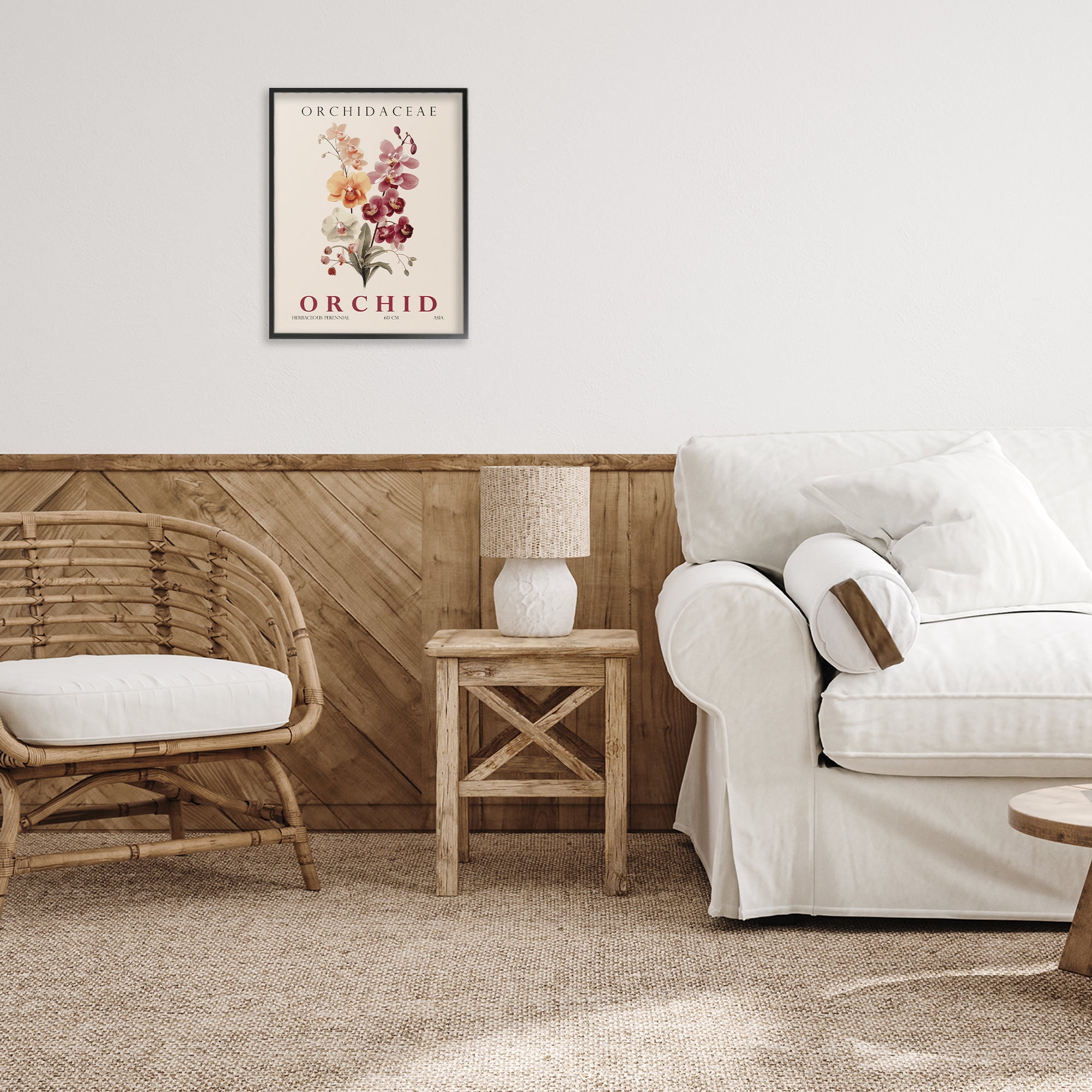 Stupell Industries Natural Orchid Bundle Black Framed Giclee Art, design by Christopher Giampietro